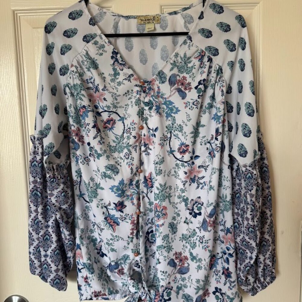One World Live and Let Live | Multicolor Paisley Blouse